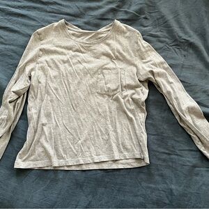 Gray Long Sleeve Shirt with Pocket